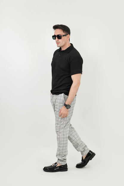 – Black Textured Polo –