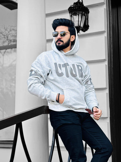 Heather Grey Oversized Reflector Hoodie