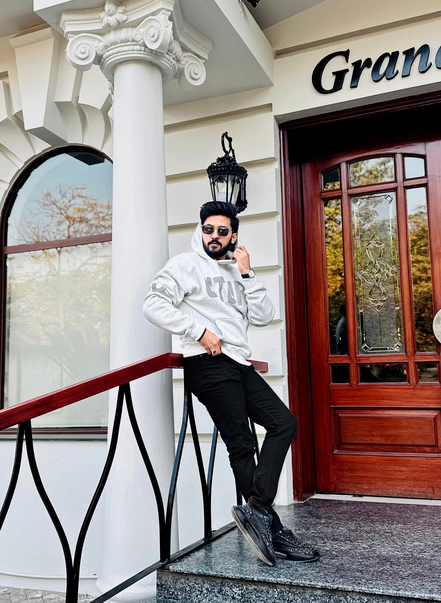 Heather Grey Oversized Reflector Hoodie