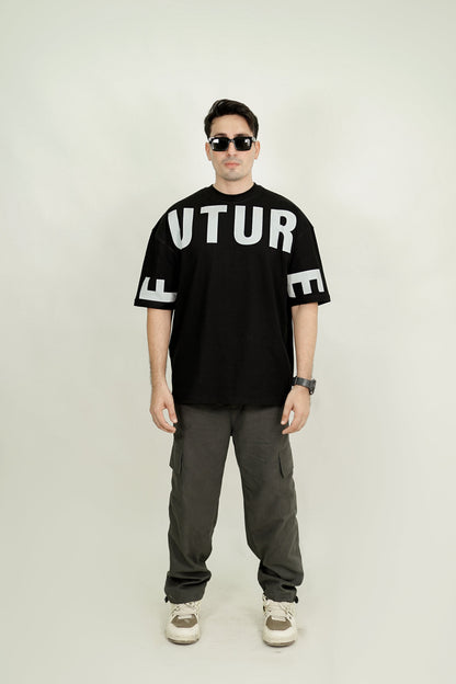 Black Neon Reflector Oversized Tee